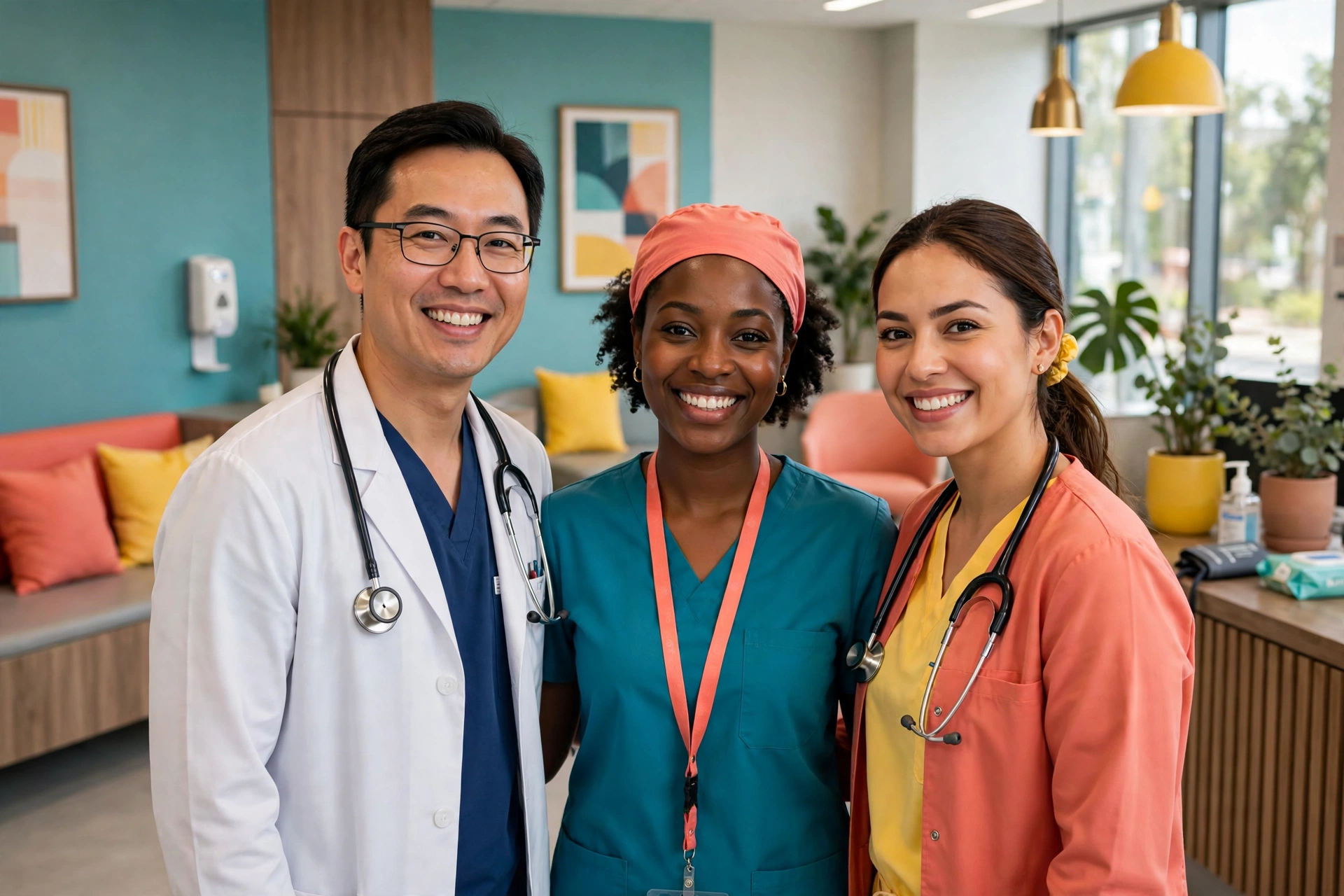 Vital Urgent Care team in a bright modern clinic